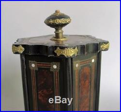 Rare NAPOLEON III FRENCH EMPIRE Gilt Metal & Burlwood Musical Humidor c. 1870