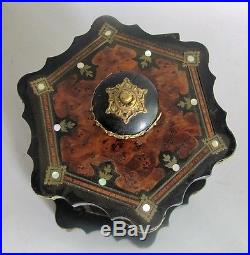 Rare NAPOLEON III FRENCH EMPIRE Gilt Metal & Burlwood Musical Humidor c. 1870