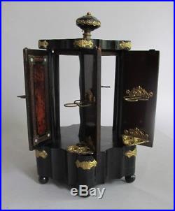 Rare NAPOLEON III FRENCH EMPIRE Gilt Metal & Burlwood Musical Humidor c. 1870