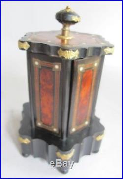 Rare NAPOLEON III FRENCH EMPIRE Gilt Metal & Burlwood Musical Humidor c. 1870