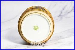 Rare Nippon Antique Painted Native American Indian Chief Tobacco Humidor Jar