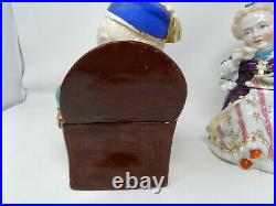 Rare Pair of Man and Woman Conta & Boehme Porcelain Tobacco Jars Humidors