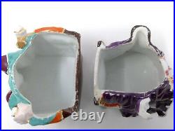Rare Pair of Man and Woman Conta & Boehme Porcelain Tobacco Jars Humidors
