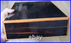 Rare St. Dupont Cigar Humidor Lacquered Wood Box 12x8.5x3