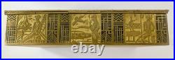 Rare Unique Antique Tobacco Cigarette Humidor Bronze And Wood Art Deco Box