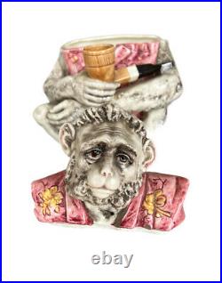 Rare Vintage Austrian Glazed Ceramic Monkey Tobacco Jar 11730
