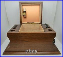 Rare! Vintage Dunhill Wooden Humidor and Pipe Holder + Marine Corp Tabaco Pipe