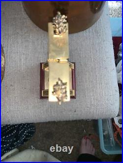 Rare Vintage Guillotine Cigar Cutter Brass / Gold Tone Medusa Head Humidor