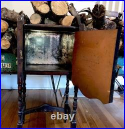 Rare Vintage Wooden Humidor Smoking/ Table Stand/Metal Lined /Classic Tobacciana