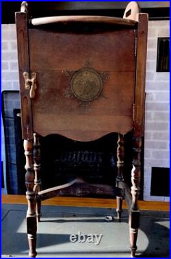 Rare Vintage Wooden Humidor Smoking/ Table Stand/Metal Lined /Classic Tobacciana