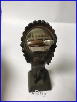Rare Vtg Evans Figural Cigar Store Indian Chief Tobacco Table Lighter