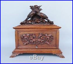 Rare antique Black Forest Cigar Box Cabinet Brienz c. 1910 Wood Carving