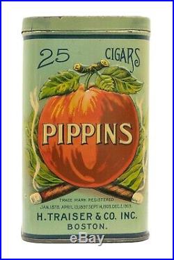 Rare early 1900s litho Pippins humidor 25 cigar tin in very good condition