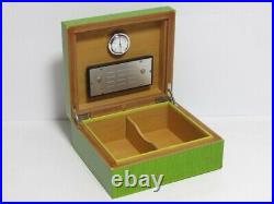 Rare humidor ELIE BLEU cigar case With Hygrometer antique from JAPAN B964