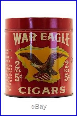 Rare post WWI War Eagle litho 50 humidor cigar tin in very good condition