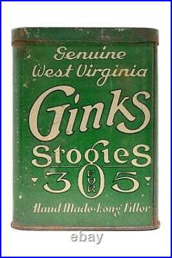 Rare1910s Ginks humidor 100 cigar tin in fair condition