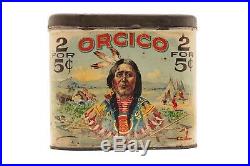 Rare1919 Orcico litho 50 cigar oval hinged humidor tin in good condition