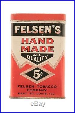 Rare1920 litho Felsen's rectangular humidor 25 cigar tin very good condition