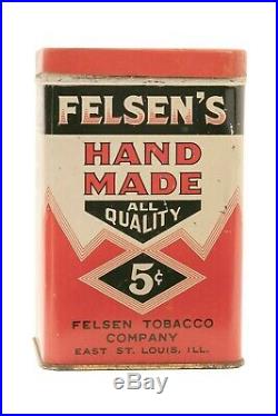 Rare1920 litho Felsen's rectangular humidor 25 cigar tin very good condition