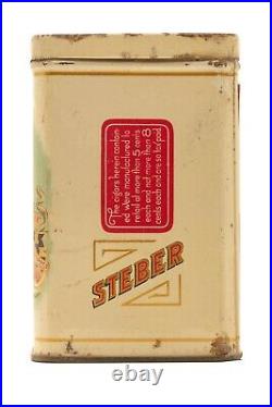 Rare1922 litho Steber rectangular humidor 25 cigar tin good condition