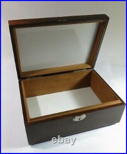 Refinished & Restored Antique Cigar Humidor With Mahogany Liner Milk Glass