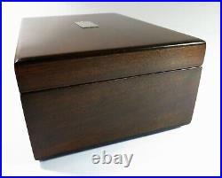 Refinished & Restored Antique Cigar Humidor With Mahogany Liner Milk Glass