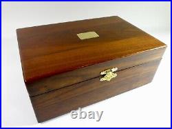 Refinished & Restored Antique Cigar Humidor With Mahogany Liner White Glass