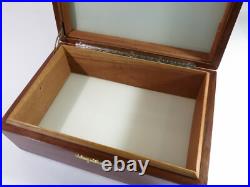 Refinished & Restored Antique Cigar Humidor With Mahogany Liner White Glass