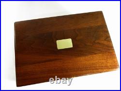 Refinished & Restored Antique Cigar Humidor With Mahogany Liner White Glass