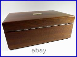 Refinished & Restored Antique Cigar Humidor With Mahogany Liner White Glass