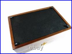 Refinished & Restored Antique Cigar Humidor With Mahogany Liner White Glass