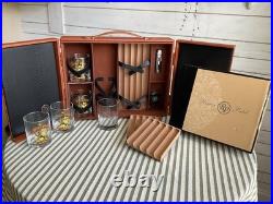Rocky Patel Humidor And Whiskey Cigar Party Case + Bullish On Cigars Glasses