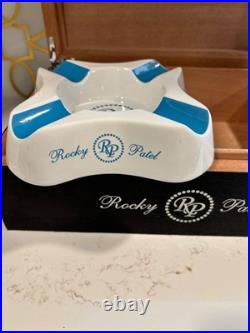 Rocky Patel Wood Cigar Humidor 100 Cigars Storage with matching ashtray