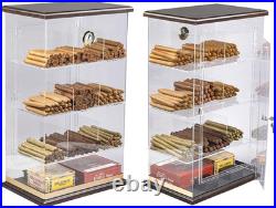 Roosevelt Large Acrylic & Wood Display Cigar Humidor Holds up to 250 Capacity