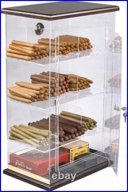 Roosevelt Large Acrylic & Wood Display Cigar Humidor Holds up to 250 Capacity