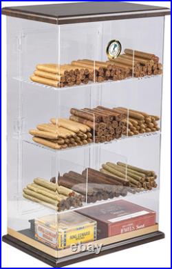 Roosevelt Large Acrylic & Wood Display Cigar Humidor Holds up to 250 Capacity