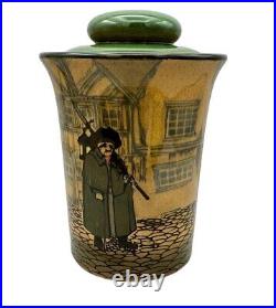 Royal Doulton Stoneware Humidor Night Watchman 3 Scenes Canister Read Details