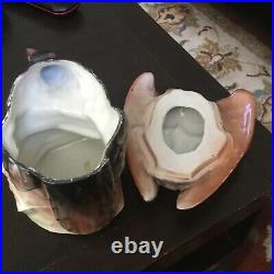 Royal Floretta Ware Austria Porcelain Falcon Tobacco Humidor Jar
