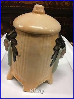Royal Floretta Ware Austria Porcelain Native American Tobacco Humidor Jar