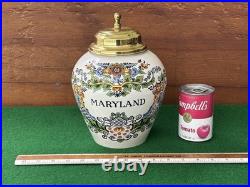 Royal Goedewaagen (Delft) Polychrome Handwork MARYLAND Tobacco Jar, -Holland