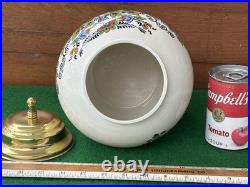 Royal Goedewaagen (Delft) Polychrome Handwork MARYLAND Tobacco Jar, -Holland