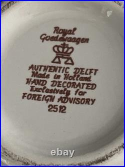 Royal Goedewaagen Delft Polychrome Tobacco Jar Brass Lid NEW HOPE 2512 with COA