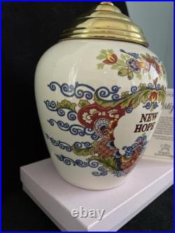 Royal Goedewaagen Delft Polychrome Tobacco Jar Brass Lid NEW HOPE 2512 with COA