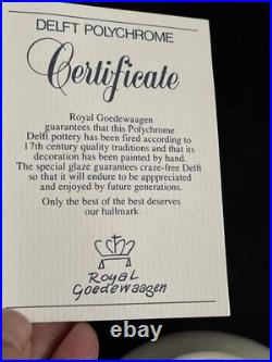 Royal Goedewaagen Delft Polychrome Tobacco Jar Brass Lid NEW HOPE 2512 with COA