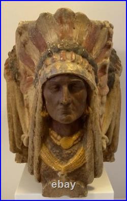 Rstk Riessner Stellmacher & Kessel 3 Indian Chief Tobacco Jar Container Rare