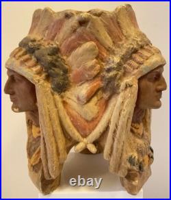 Rstk Riessner Stellmacher & Kessel 3 Indian Chief Tobacco Jar Container Rare