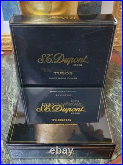 S. T Dupont Paris Black Laquer Turbos Hand Made Cigar Box Holds 20 9.75x8.5x2.5