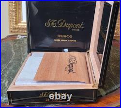 S. T Dupont Paris Black Laquer Turbos Hand Made Cigar Box Holds 20 9.75x8.5x2.5