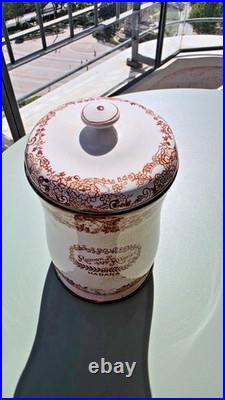 SPAIN PICKMAN 202 RAMON ALLONES TOBACCO PORCELAIN BROWN CIGAR HUMIDOR JAR 1920s