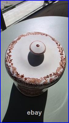 SPAIN PICKMAN 202 RAMON ALLONES TOBACCO PORCELAIN BROWN CIGAR HUMIDOR JAR 1920s